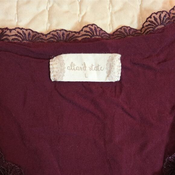 Altar’d State Lace Dress L V-Neck Long Sleeve Flowy Party Cocktail Wedding - Picture 2 of 11